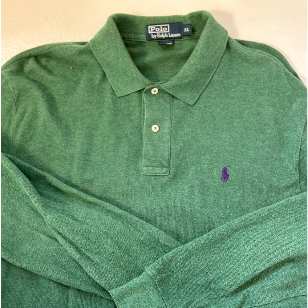 (Polo Ralph Lauren) Mesh Long-Sleeve Polo Shirt -Classic Fit